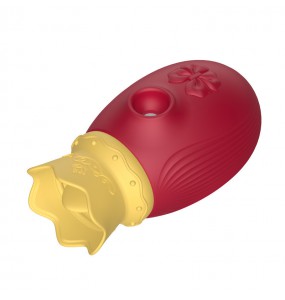 Secwell - Crown Suction With Tongue Licking Vibe (Chargeable - Burgundy)